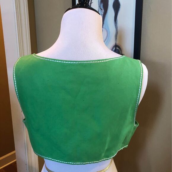 NWT Byblos Designer European Italian Made Green Crop Top Size 44 Medium 10 - Picture 5 of 10